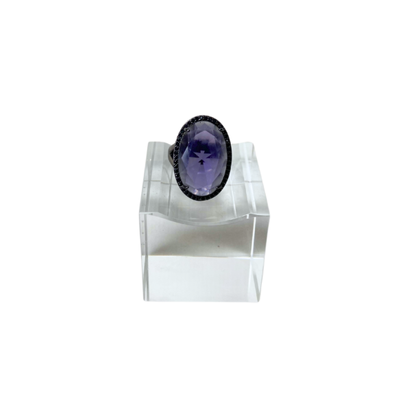 Anel Pedra Oval Roxo