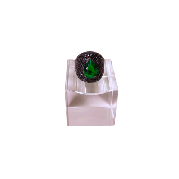 Anel Gota Verde Esmeralda