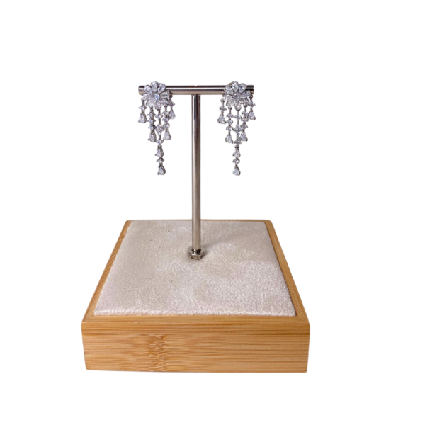 Brinco Flor Pendente Prata