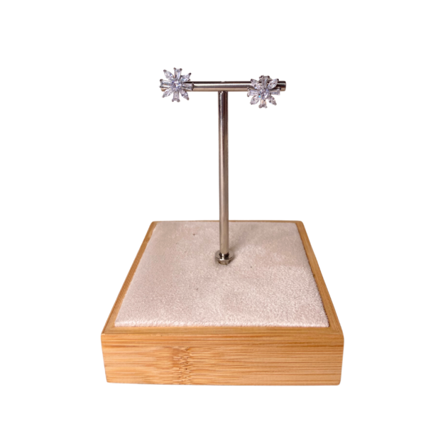 Brinco Brilhante Flor Prata